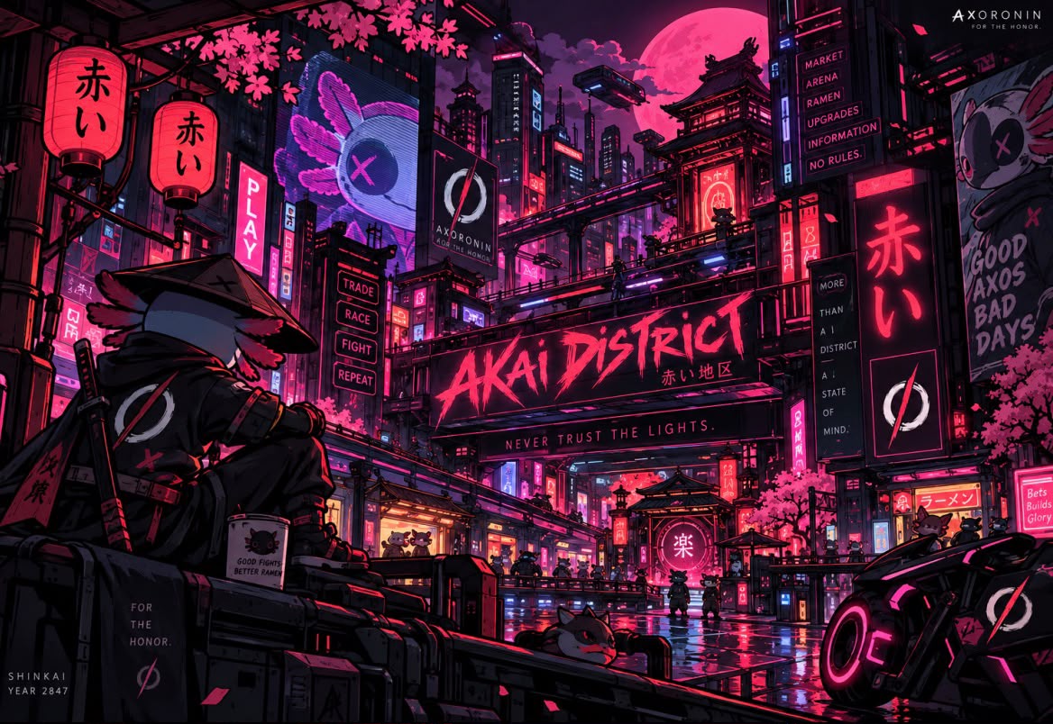 The neon streets of Akai District